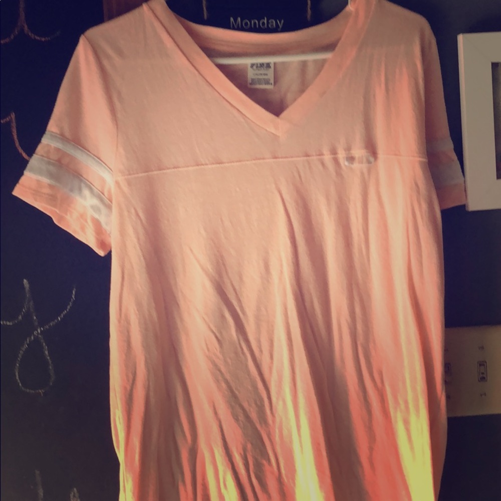 PINK football jersey styled shirt